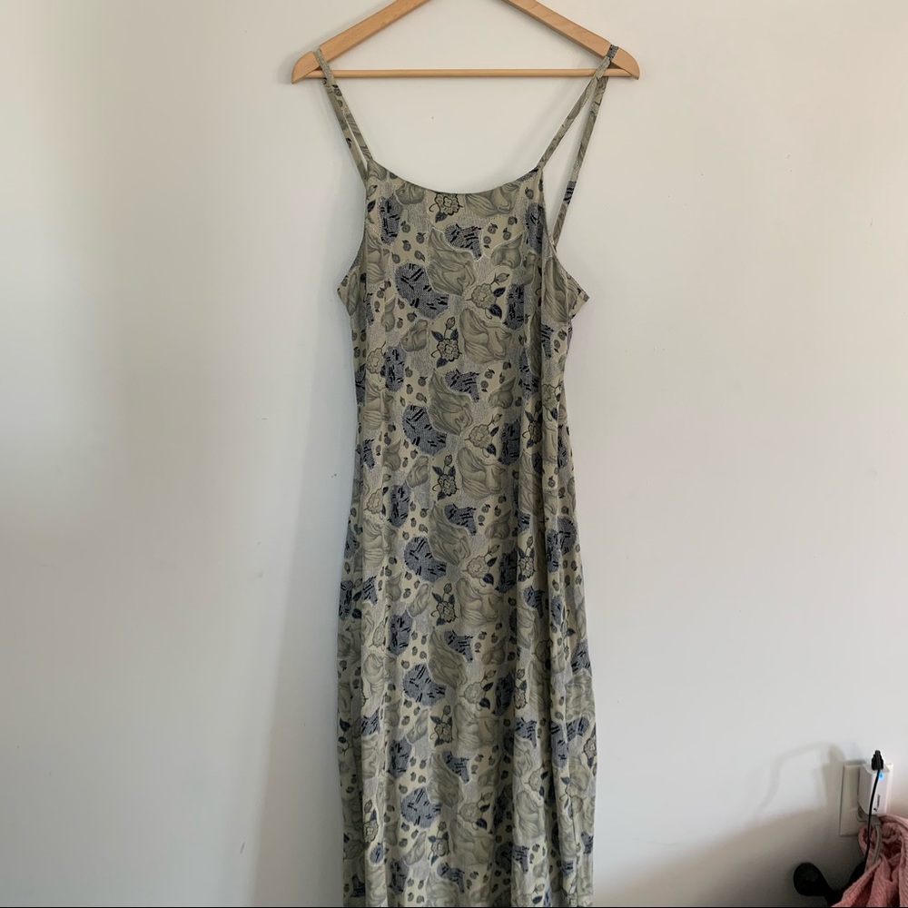 Vintage 90s printed silk slip dress - Picture 1 of 7
